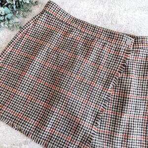 Urban Outfitters Brown/Black Houndstooth Mini Scarf Skirt Size Medium